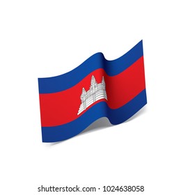 Cambodia flag, vector illustration on a white background