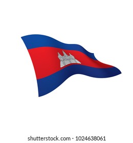 Cambodia flag, vector illustration on a white background