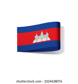 Cambodia flag, vector illustration on a white background