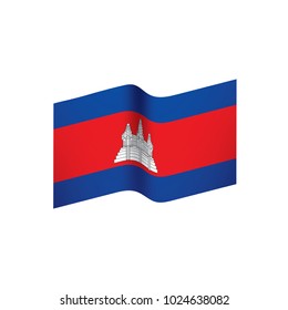 Cambodia flag, vector illustration on a white background