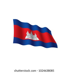Cambodia flag, vector illustration on a white background