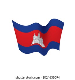 Cambodia flag, vector illustration on a white background