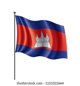 Cambodia flag, vector illustration on a white background