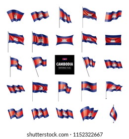 Cambodia flag, vector illustration on a white background
