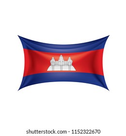 Cambodia flag, vector illustration on a white background