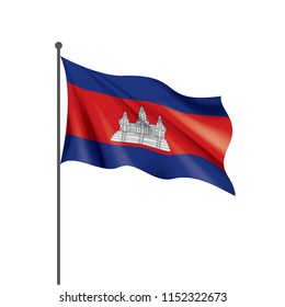 Cambodia flag, vector illustration on a white background
