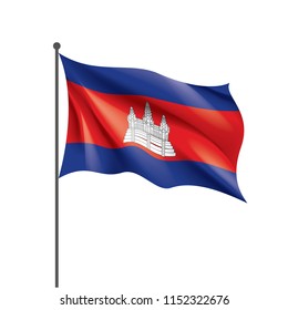 Cambodia flag, vector illustration on a white background