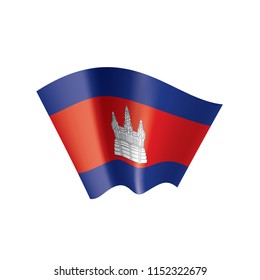 Cambodia flag, vector illustration on a white background