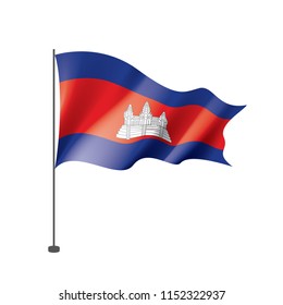 Cambodia flag, vector illustration on a white background
