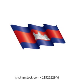 Cambodia flag, vector illustration on a white background