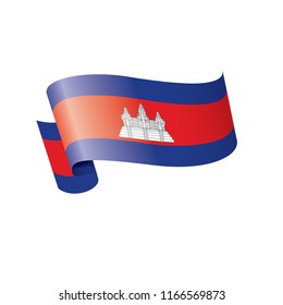 Cambodia flag, vector illustration on a white background