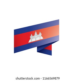 Cambodia flag, vector illustration on a white background