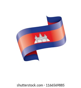 Cambodia flag, vector illustration on a white background