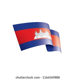 Cambodia flag, vector illustration on a white background