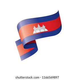 Cambodia flag, vector illustration on a white background