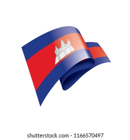 Cambodia flag, vector illustration on a white background