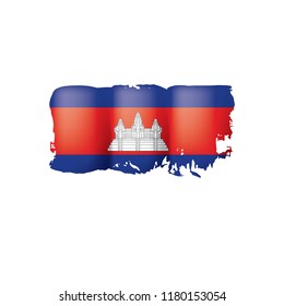 Cambodia flag, vector illustration on a white background.