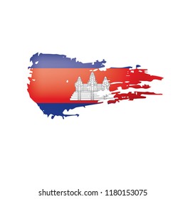 Cambodia flag, vector illustration on a white background.