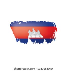 Cambodia flag, vector illustration on a white background.