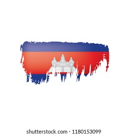 Cambodia flag, vector illustration on a white background.