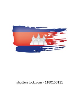 Cambodia flag, vector illustration on a white background.