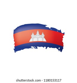 Cambodia flag, vector illustration on a white background.