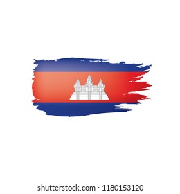 Cambodia flag, vector illustration on a white background.