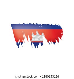 Cambodia flag, vector illustration on a white background.
