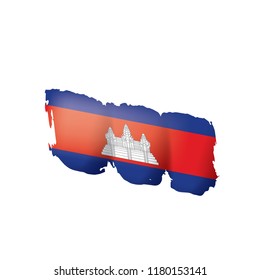 Cambodia flag, vector illustration on a white background.