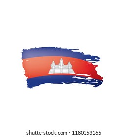 Cambodia flag, vector illustration on a white background.
