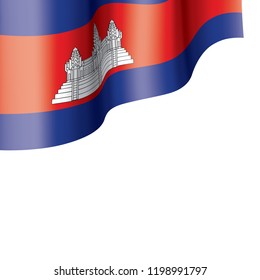 Cambodia flag, vector illustration on a white background