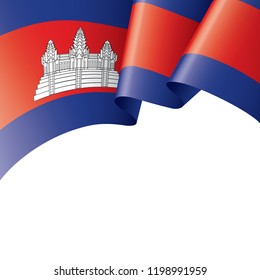 Cambodia flag, vector illustration on a white background