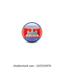 Cambodia flag, vector illustration on a white background