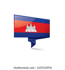 Cambodia flag, vector illustration on a white background