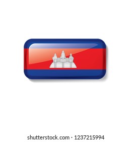 Cambodia flag, vector illustration on a white background