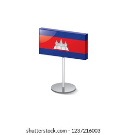 Cambodia flag, vector illustration on a white background