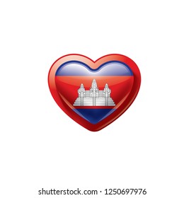 Cambodia flag, vector illustration on a white background