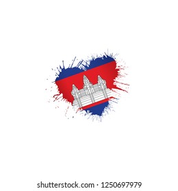 Cambodia flag, vector illustration on a white background