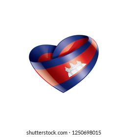 Cambodia flag, vector illustration on a white background