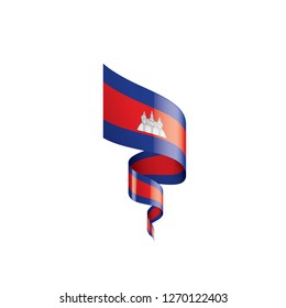 Cambodia flag, vector illustration on a white background