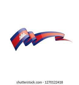 Cambodia flag, vector illustration on a white background
