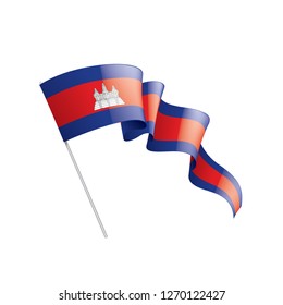 Cambodia flag, vector illustration on a white background