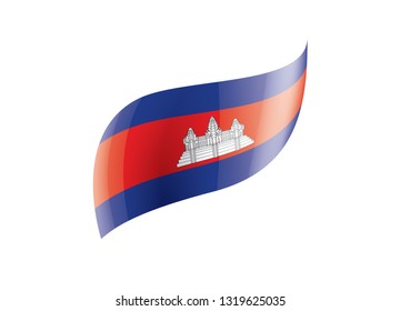 Cambodia flag, vector illustration on a white background