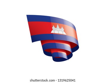 Cambodia flag, vector illustration on a white background