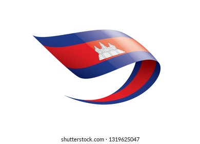 Cambodia flag, vector illustration on a white background