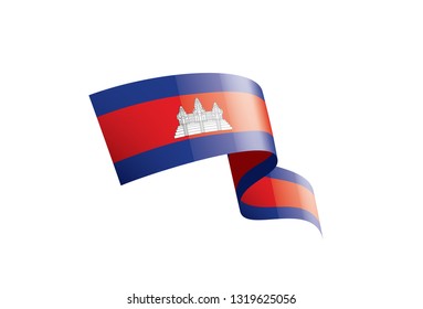Cambodia flag, vector illustration on a white background