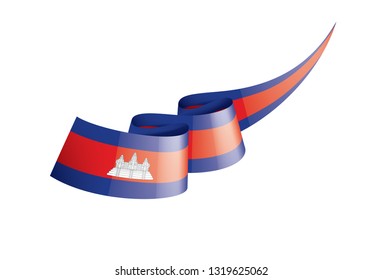 Cambodia flag, vector illustration on a white background