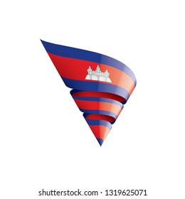 Cambodia flag, vector illustration on a white background