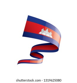 Cambodia flag, vector illustration on a white background