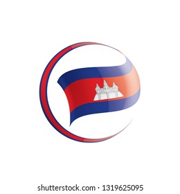 Cambodia flag, vector illustration on a white background